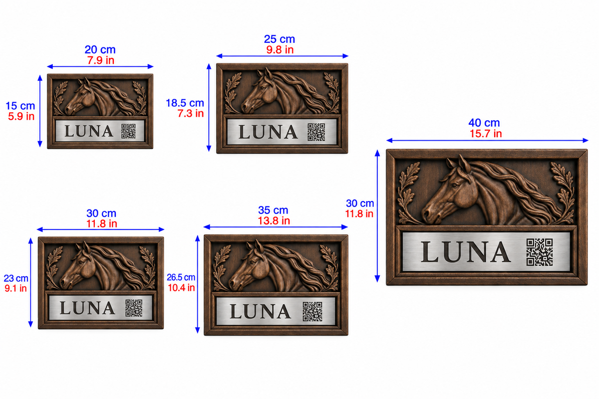 Personalisiertes Pferdestallschild aus Holz mit Pferdenamen №1