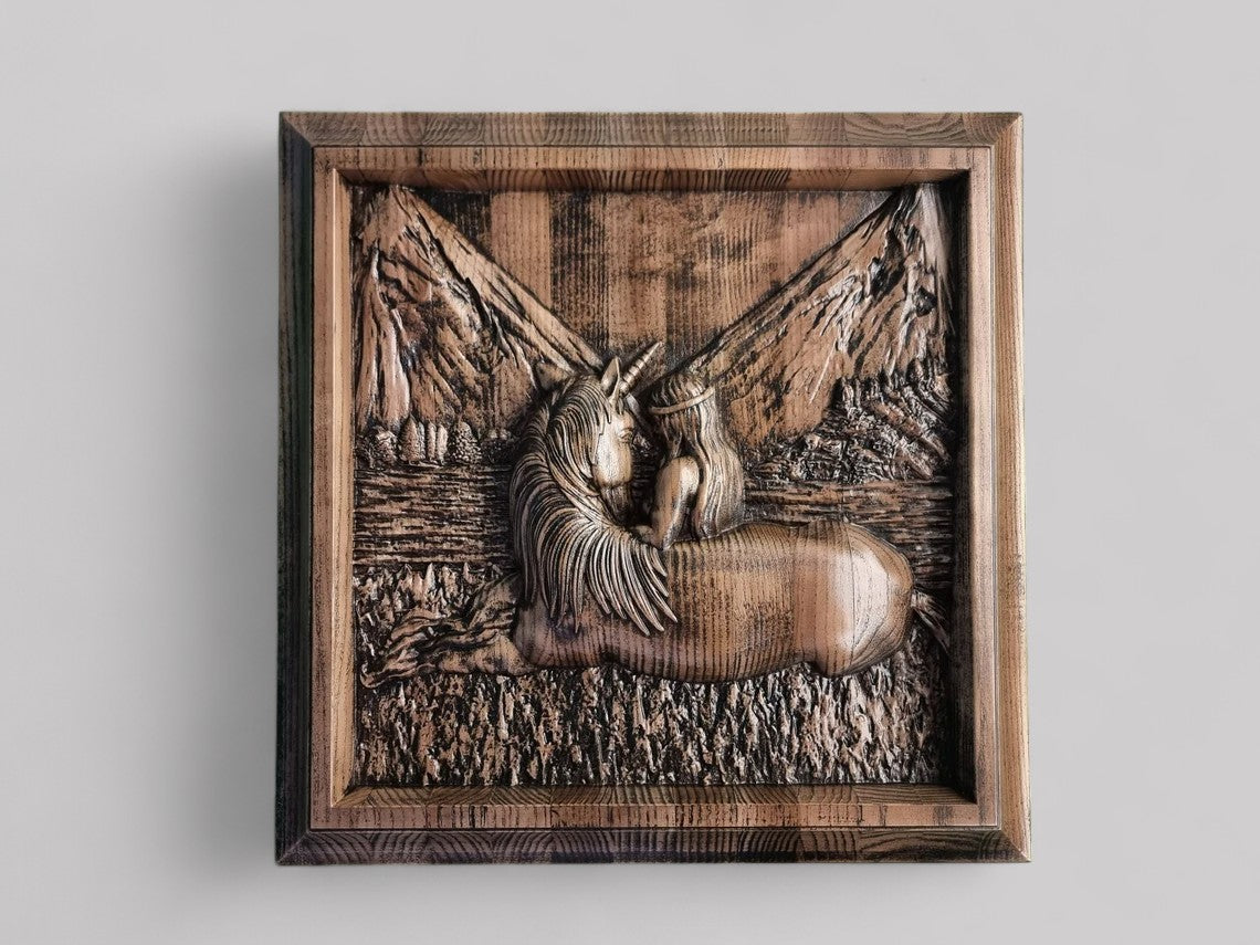 Holzrelief