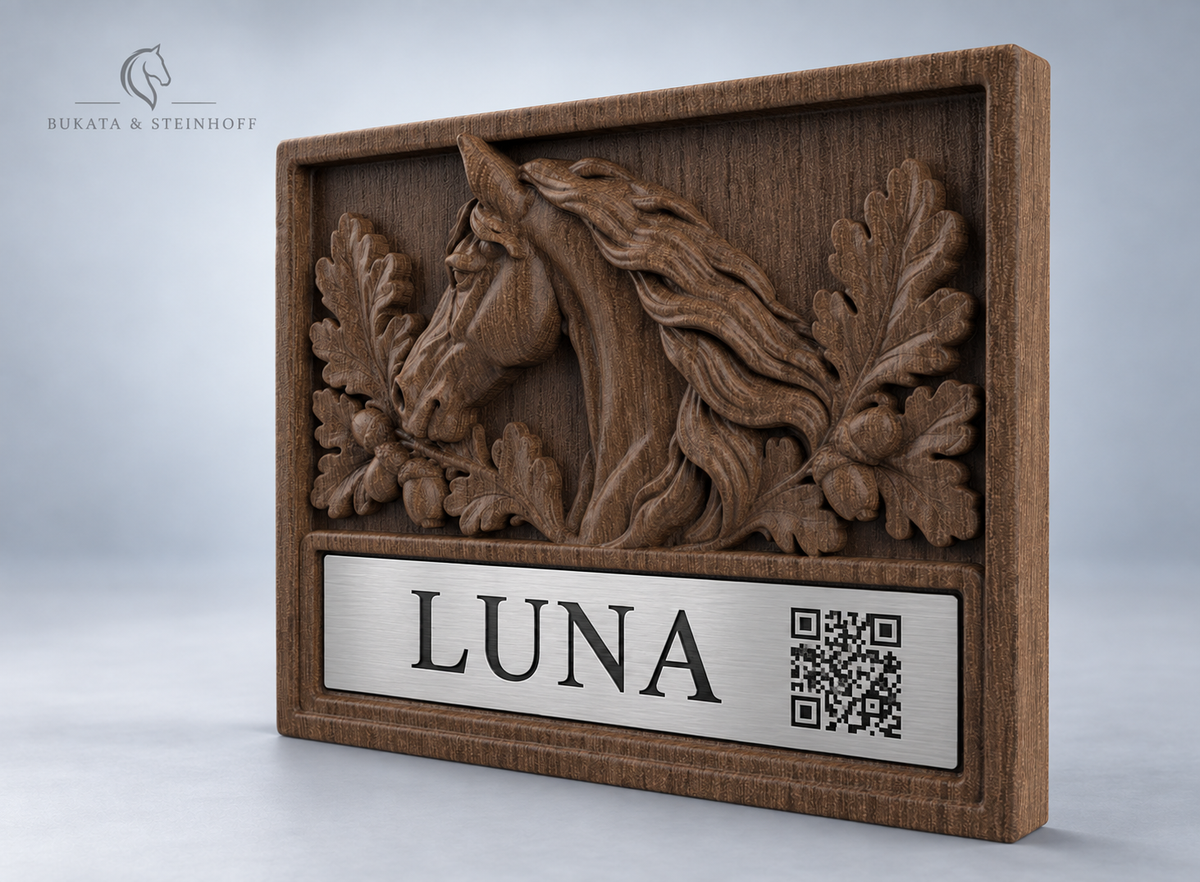 Boxenschild Pferd mit Nane und QR-Code №4