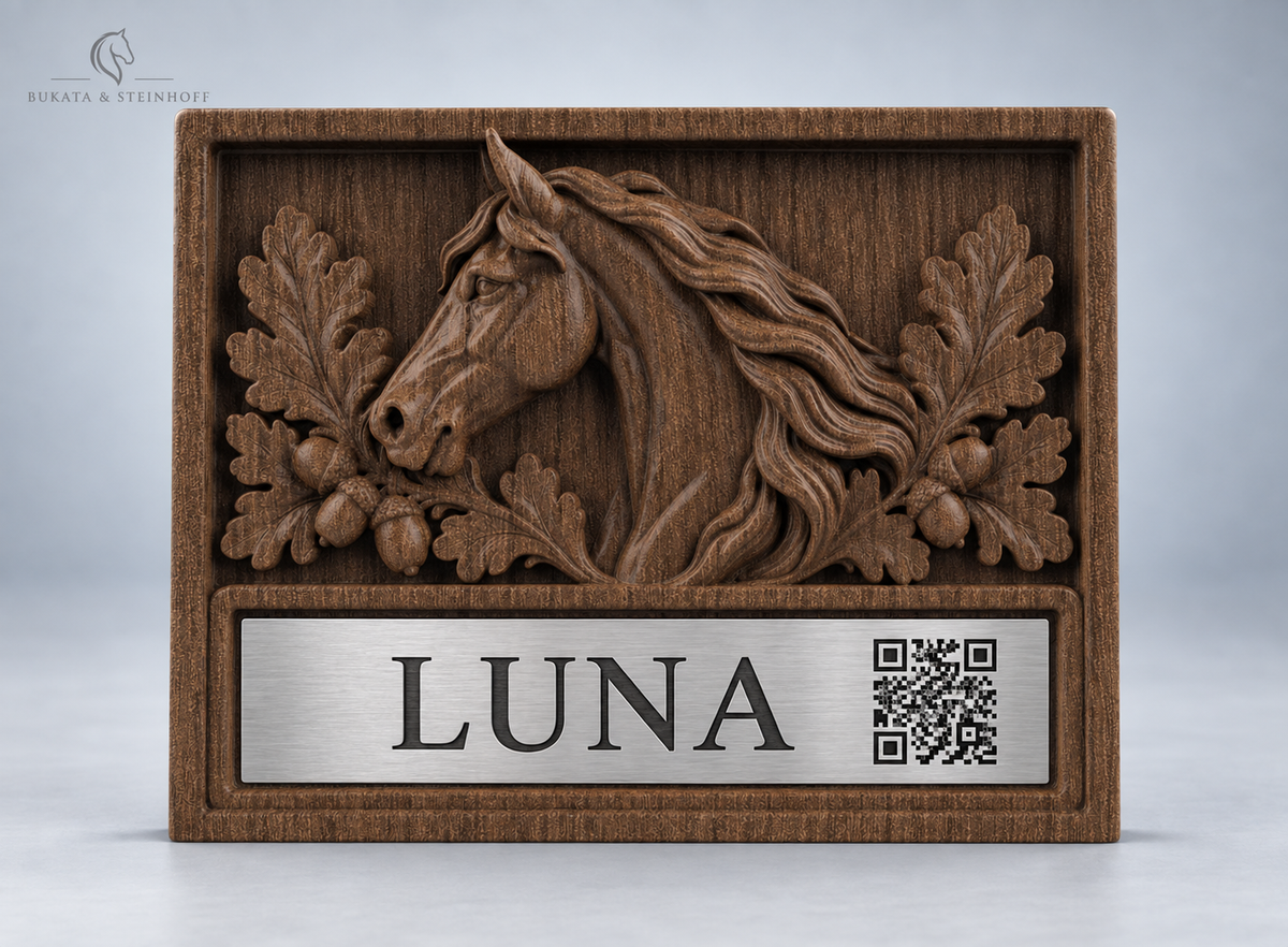 Boxenschild Pferd mit Nane und QR-Code №4