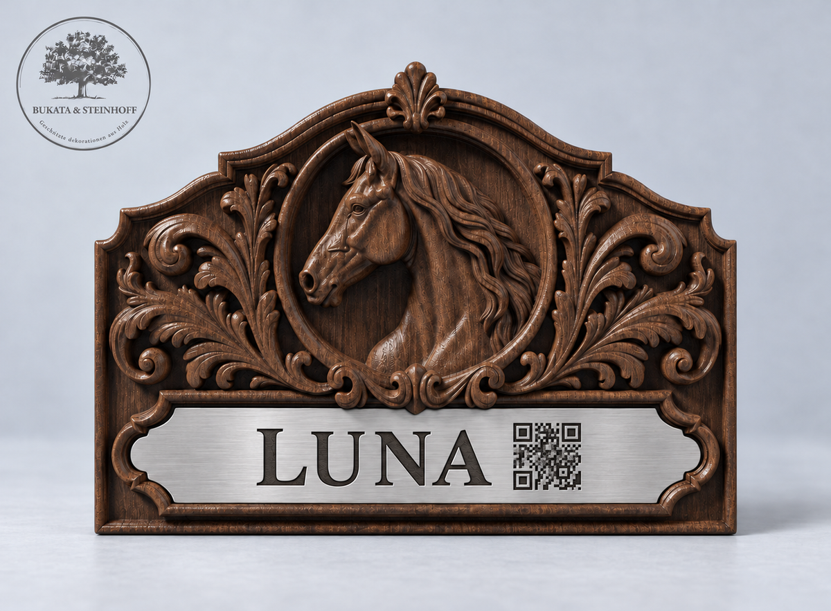 Individuelles Boxenschild aus Holz №10