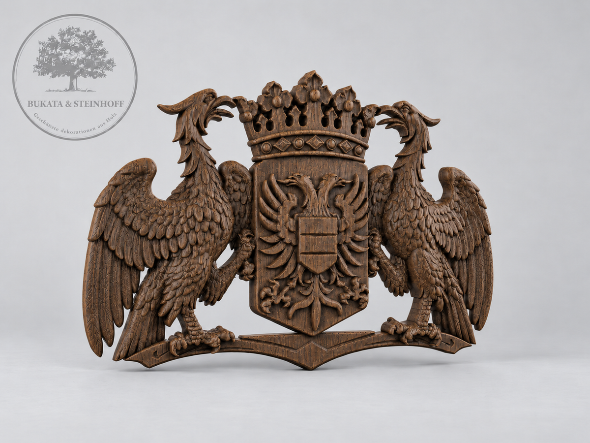 Wappen aus Naturholz – Holzrelief, Wanddekoration