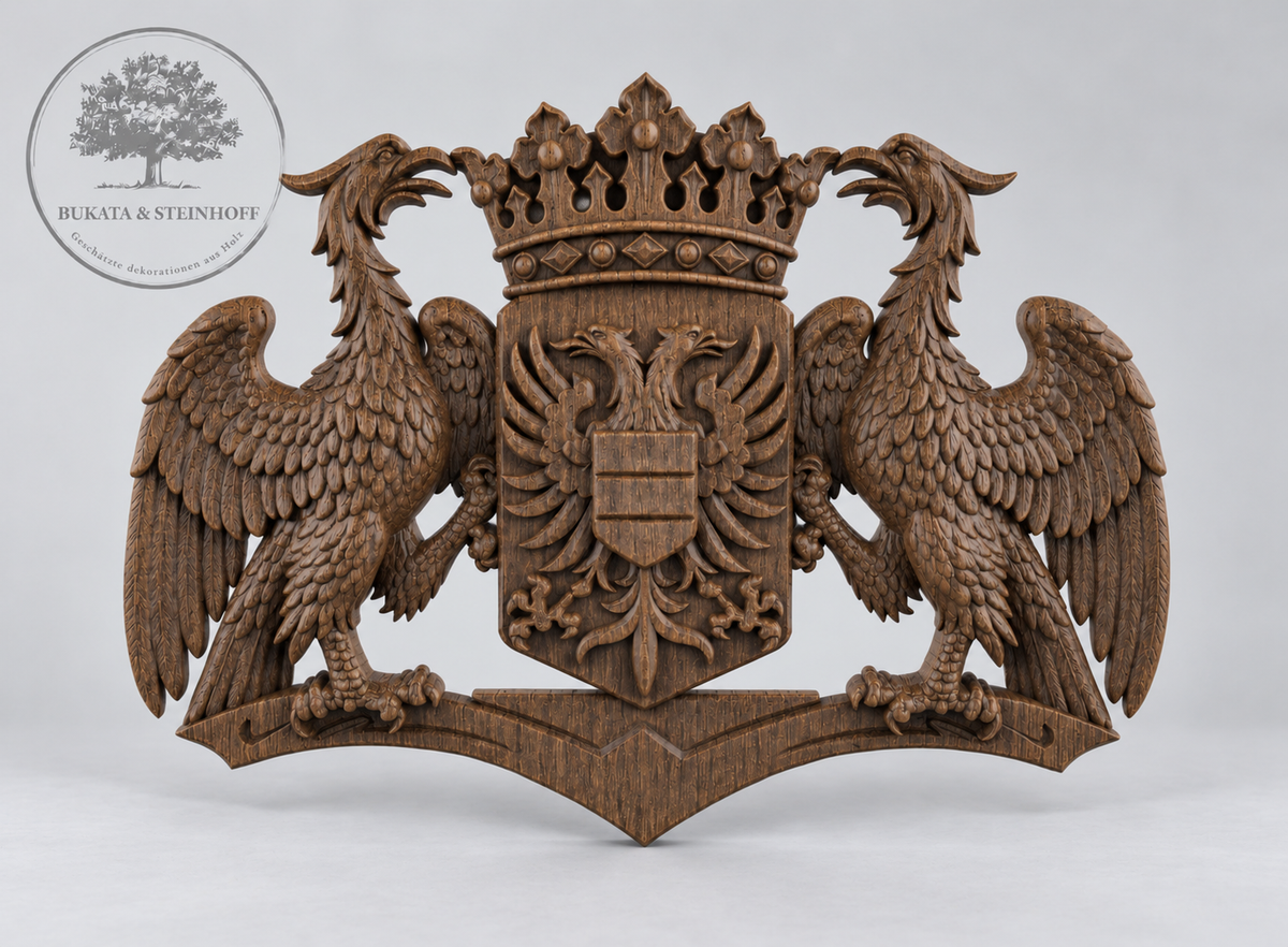 Wappen aus Naturholz – Holzrelief, Wanddekoration