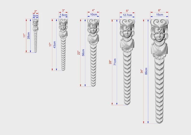 Geschnitzte Karyatiden-Holzkonsole – Klassisches architektonisches Wandornament